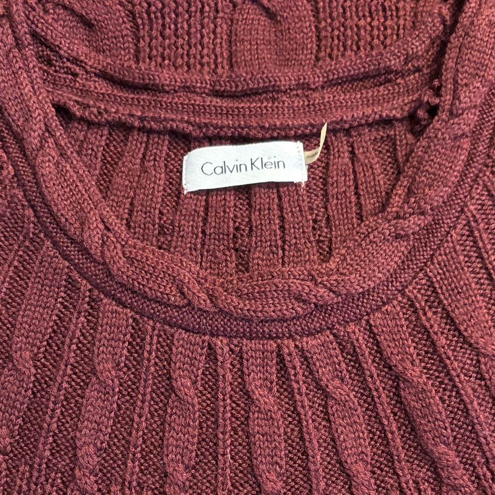 6/$20 Calvin Klein Elegant Burgundy Knit Dress XS - Picture 6 of 8
